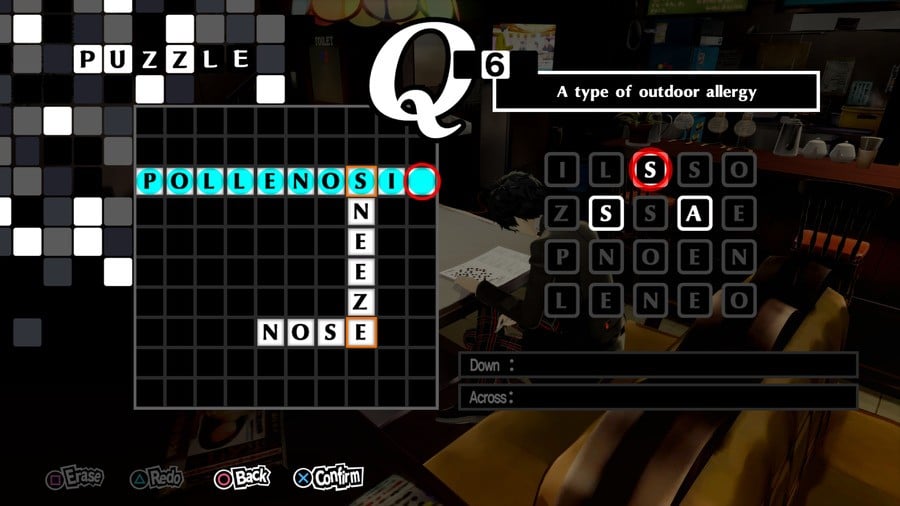 Persona 5 Royal Crossword 6 Answer